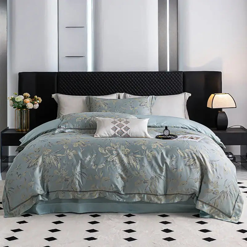 Beige and gold butterfly lyocell cotton bedding set bedroom