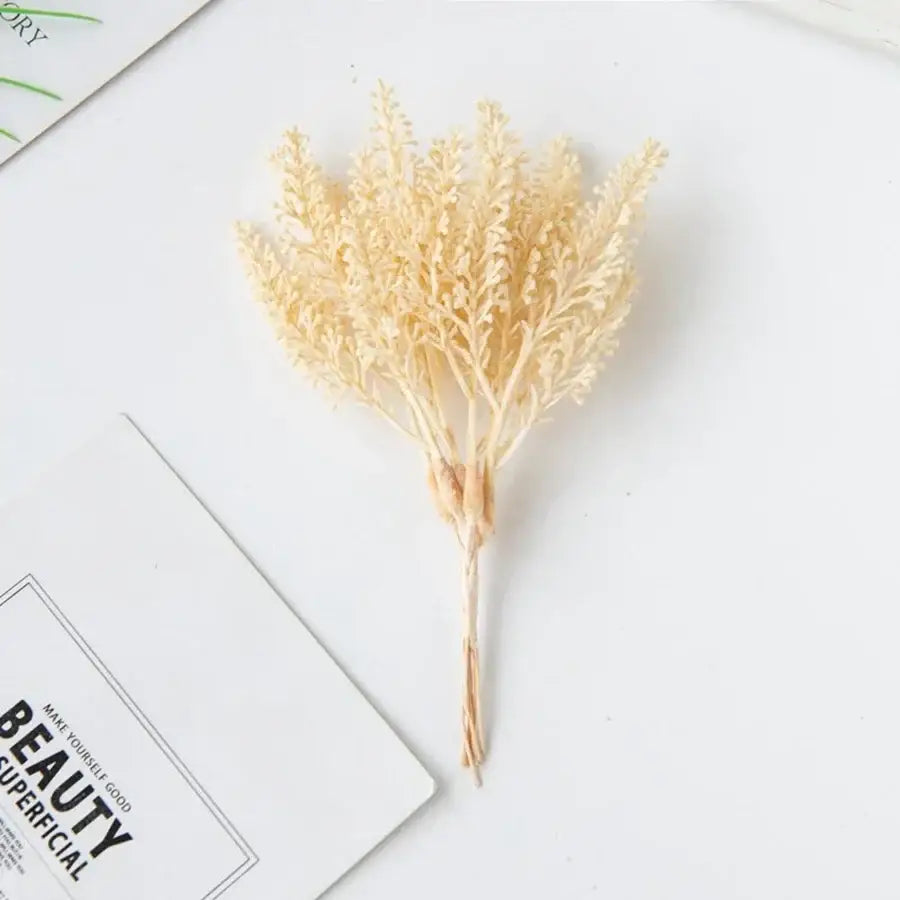 Beige artificial plants golden wheat ear stems for living room decor