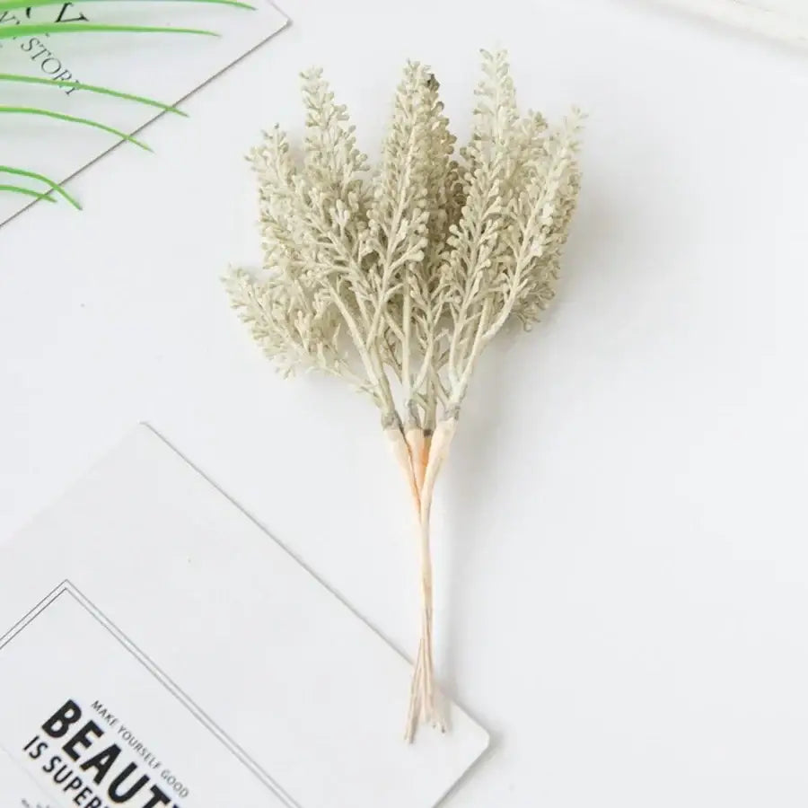 Beige artificial plants golden wheat ear stems for living room decor