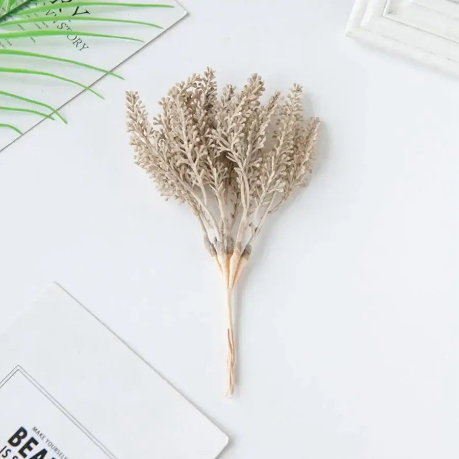 Beige artificial plants golden wheat ear stems for living room decor