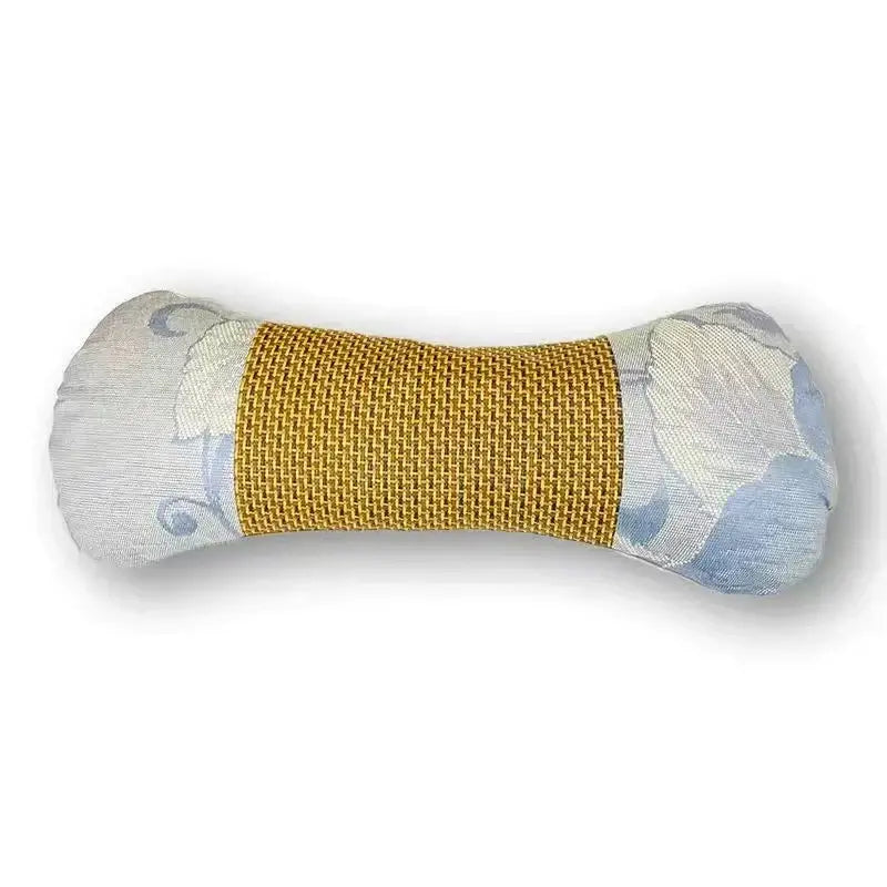 Beige & brown floral woven cooling neck pillow bedroom support