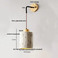 Beige cement shade wood wall sconce for bedroom decor