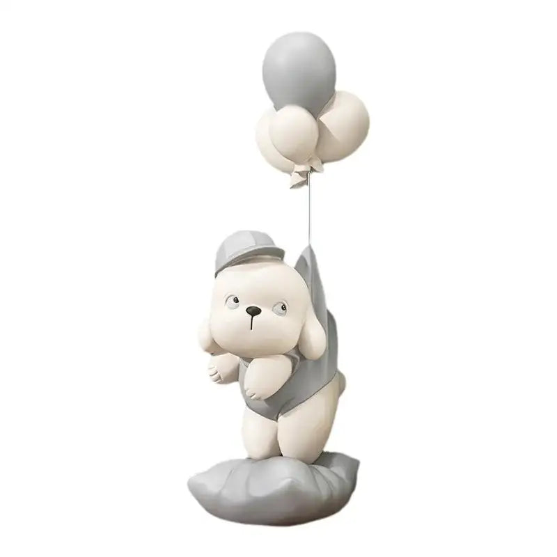 Beige ceramic balloon puppy statue living room decor figurine