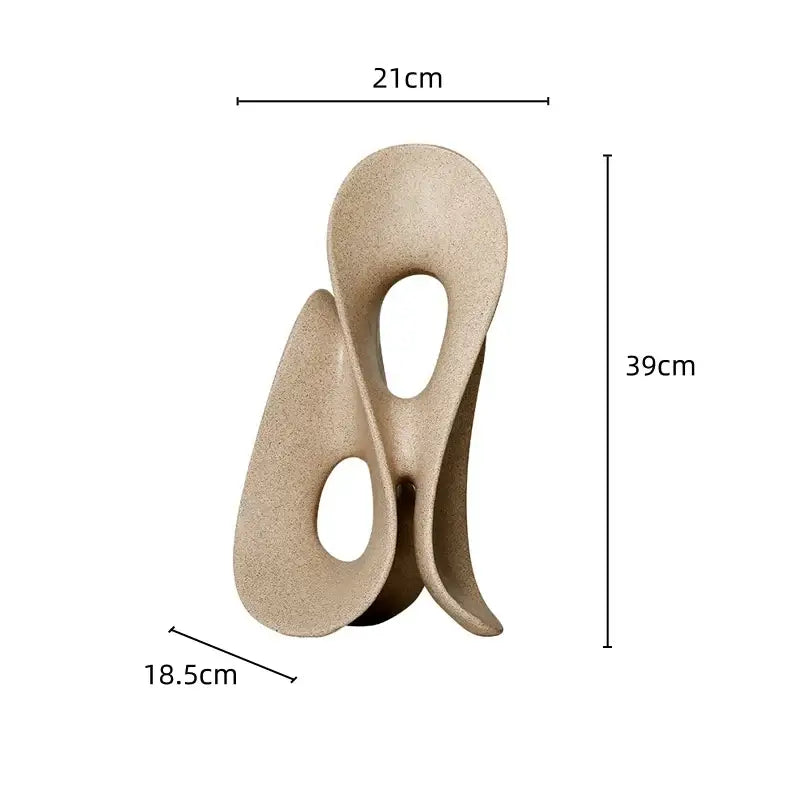 Beige ceramic coral hollow sculpture living room abstract decor