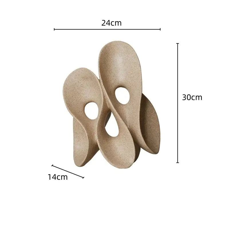 Beige ceramic coral hollow sculpture living room abstract decor