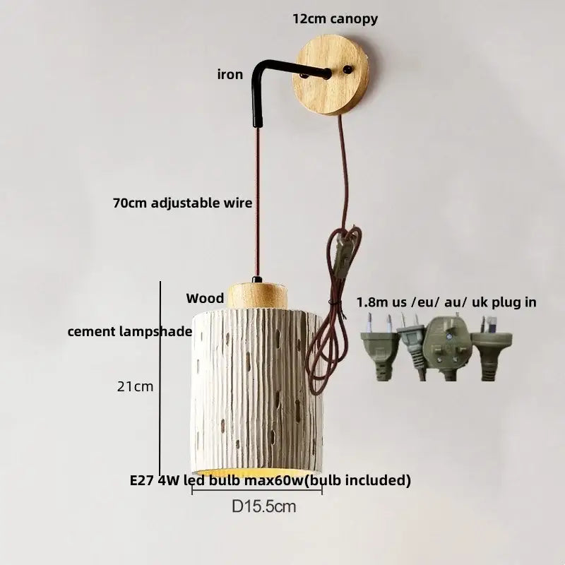 Beige ceramic wall sconce with pull chain switch for bedroom