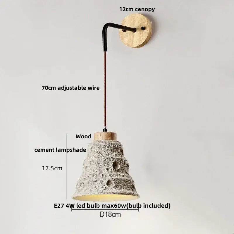 Beige ceramic wall sconce with pull chain switch for bedroom