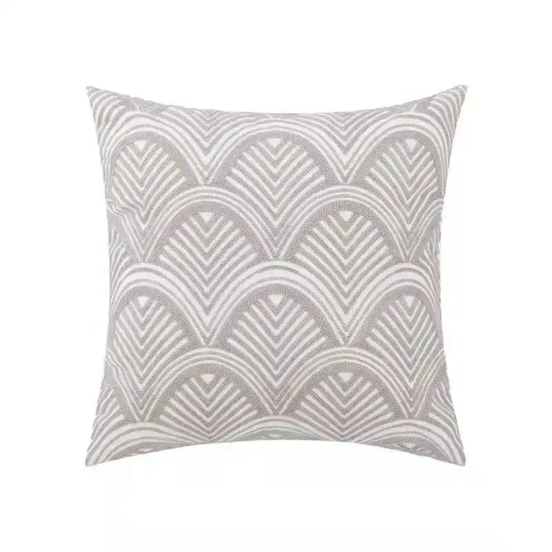 Beige daisy floral geometric pillow cover living room decor