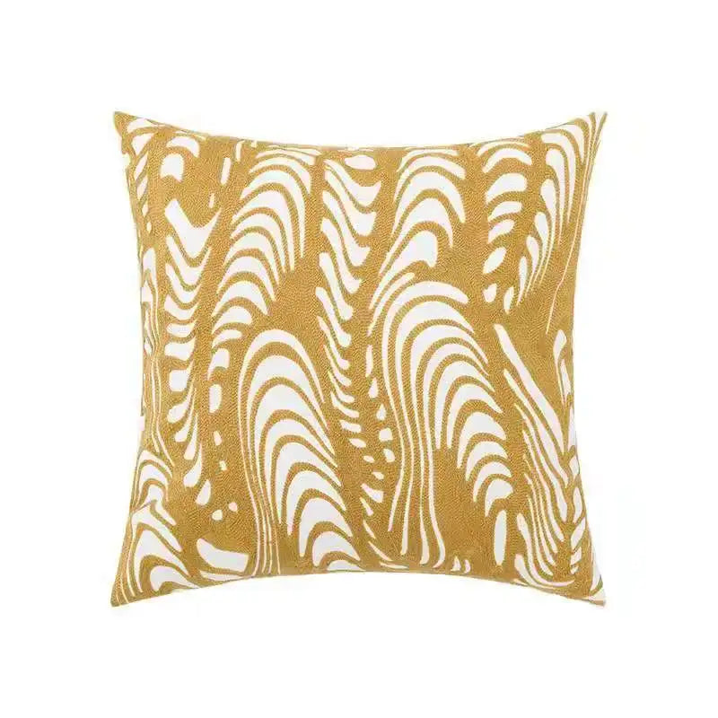 Beige daisy floral geometric pillow cover living room decor