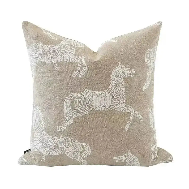Beige geometric jacquard cushion cover living room pillow accent