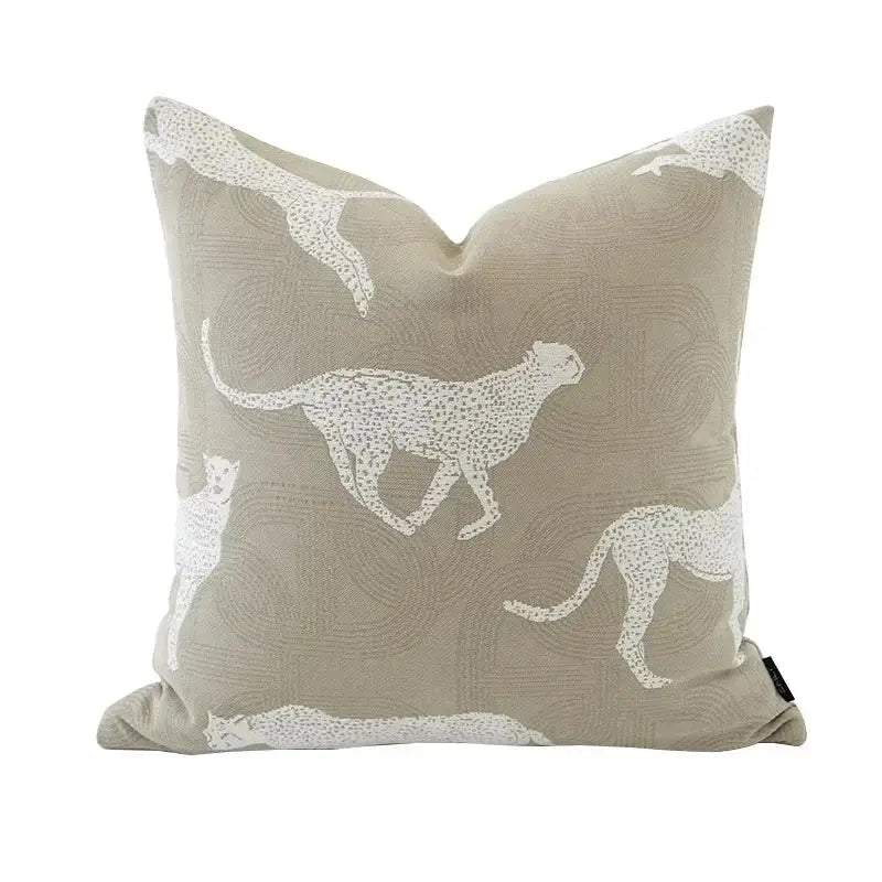 Beige geometric jacquard cushion cover living room pillow accent