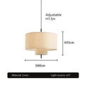 Beige linen handmade fabric chandelier dining room pendant light