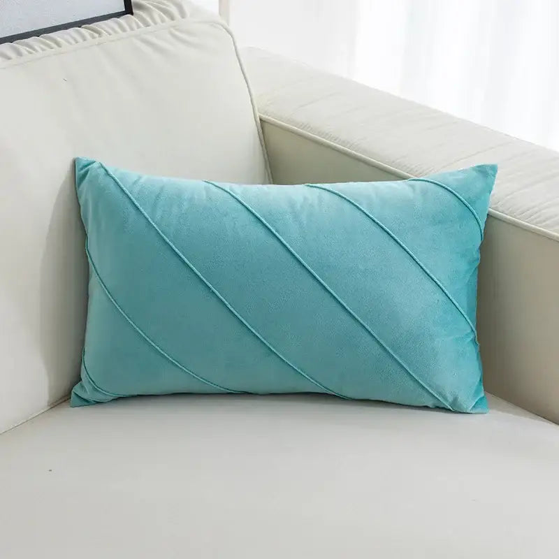 Beige & pink hand pleat embroidered cushions living room velvet pillow