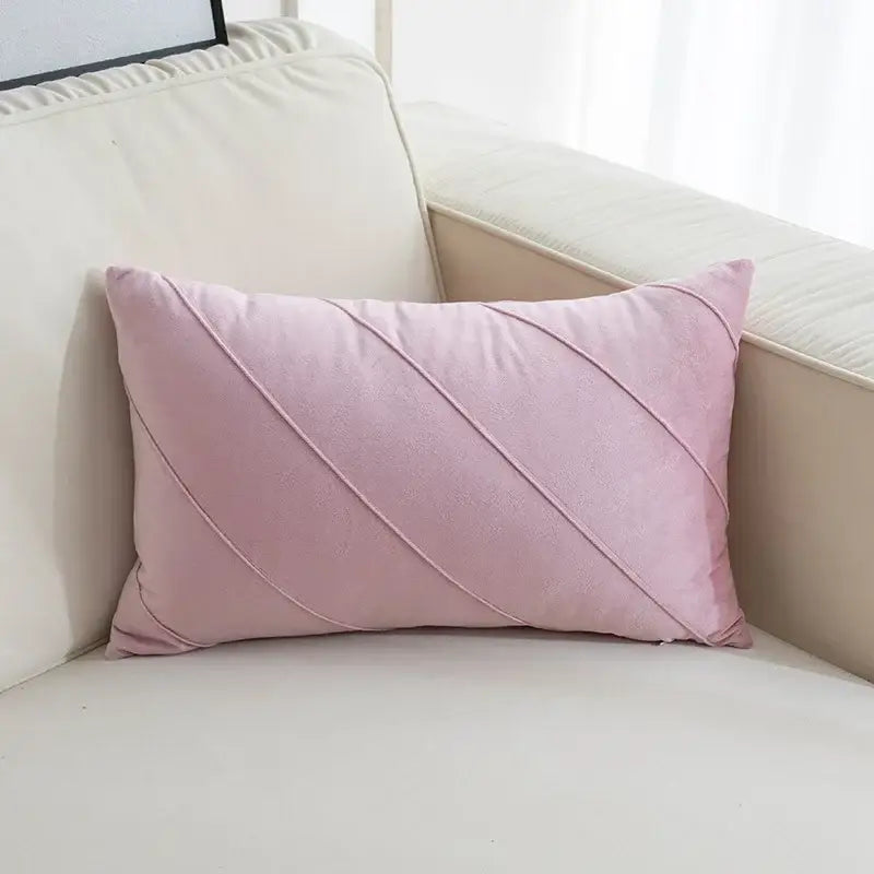 Beige & pink hand pleat embroidered cushions living room velvet pillow