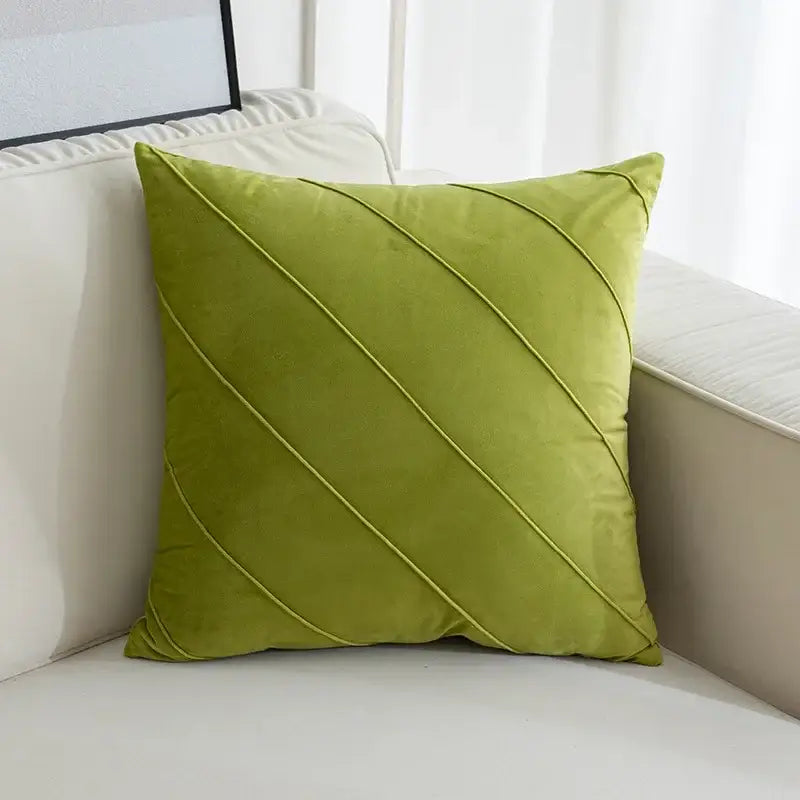 Beige & pink hand pleat embroidered cushions living room velvet pillow