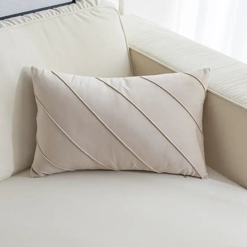 Beige & pink hand pleat embroidered cushions living room velvet pillow