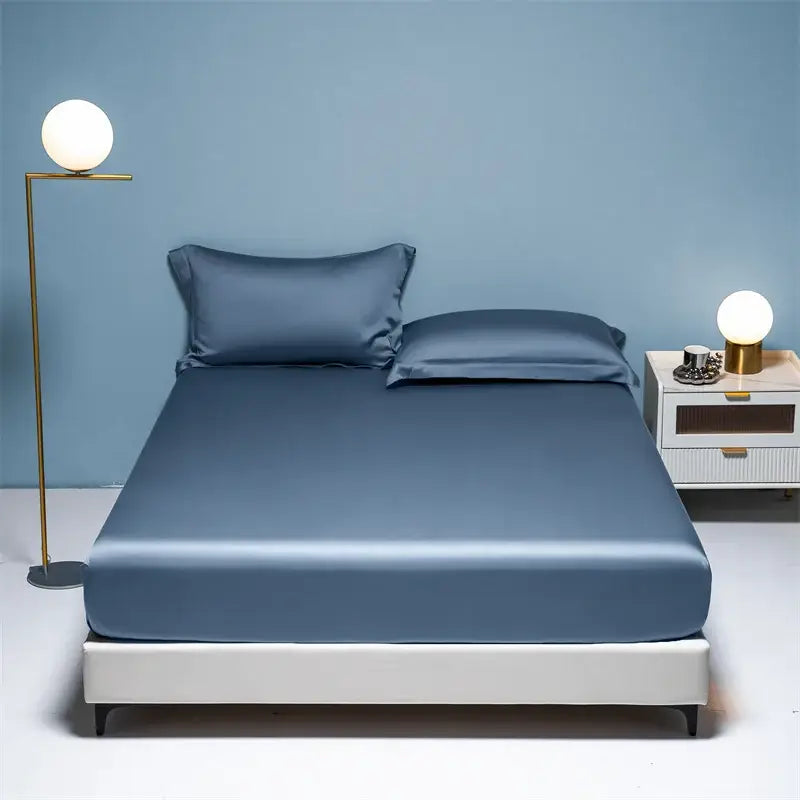 Beige satin 1000tc egyptian cotton fitted sheet bedroom set