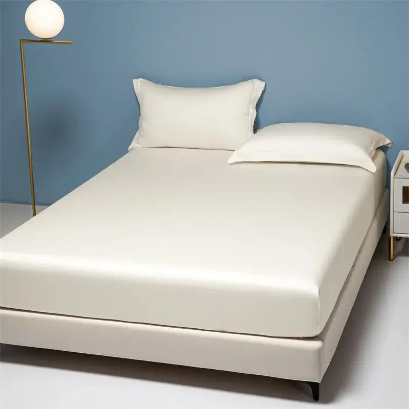Beige satin 1000tc egyptian cotton fitted sheet bedroom set