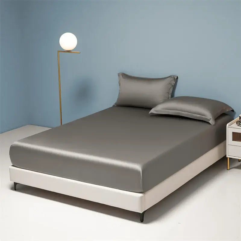 Beige satin 1000tc egyptian cotton fitted sheet bedroom set