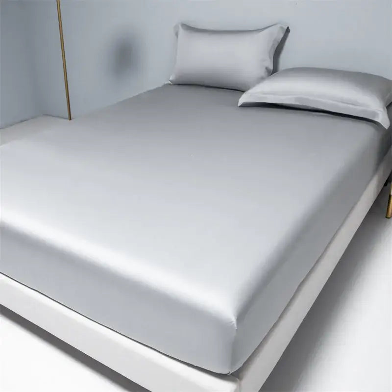 Beige satin 1000tc egyptian cotton fitted sheet bedroom set