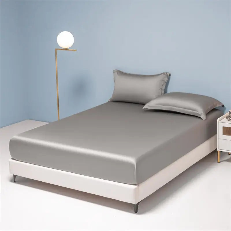 Beige satin 1000tc egyptian cotton fitted sheet bedroom set