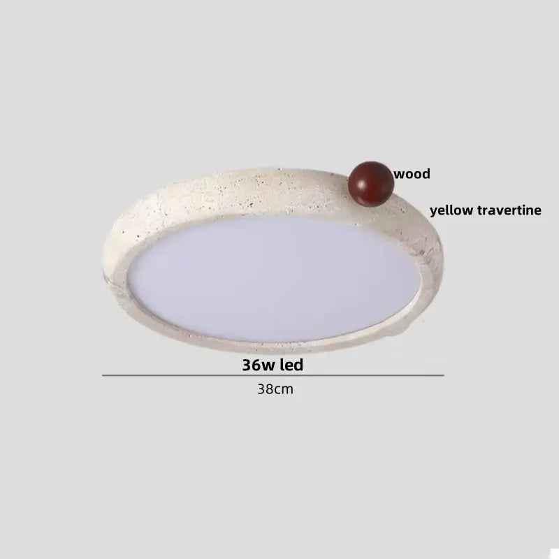 Beige speckled stone led ceiling light bedroom oval pe shade