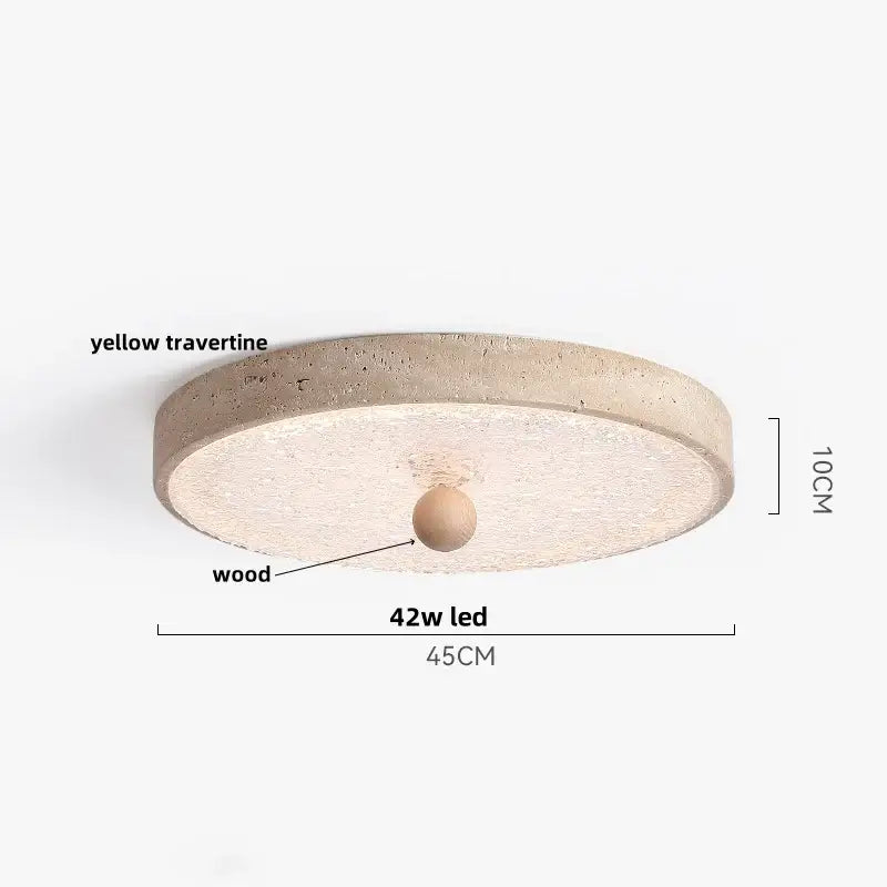 Beige speckled stone led ceiling light bedroom oval pe shade