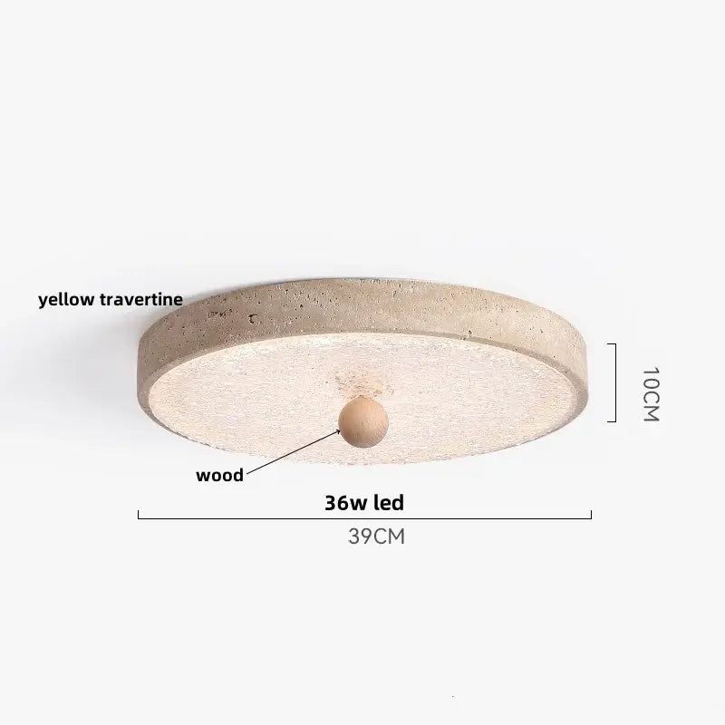 Beige speckled stone led ceiling light bedroom oval pe shade