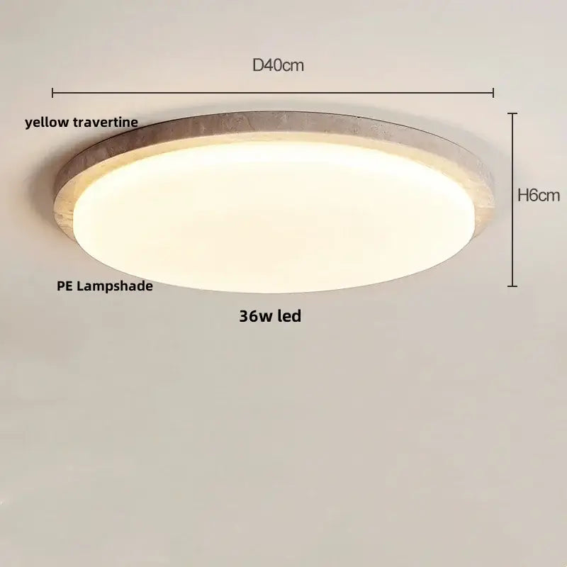 Beige speckled stone led ceiling light bedroom oval pe shade