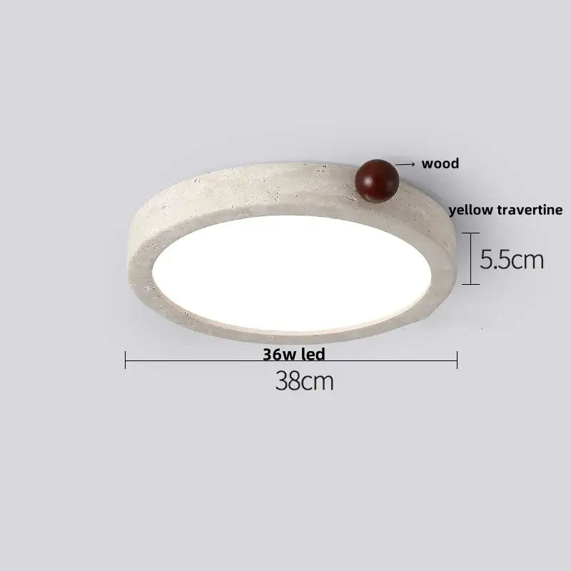 Beige speckled stone led ceiling light bedroom oval pe shade