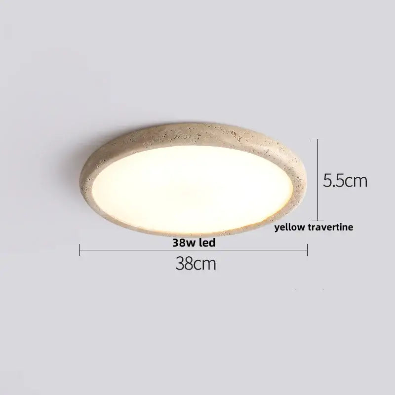 Beige speckled stone led ceiling light bedroom oval pe shade