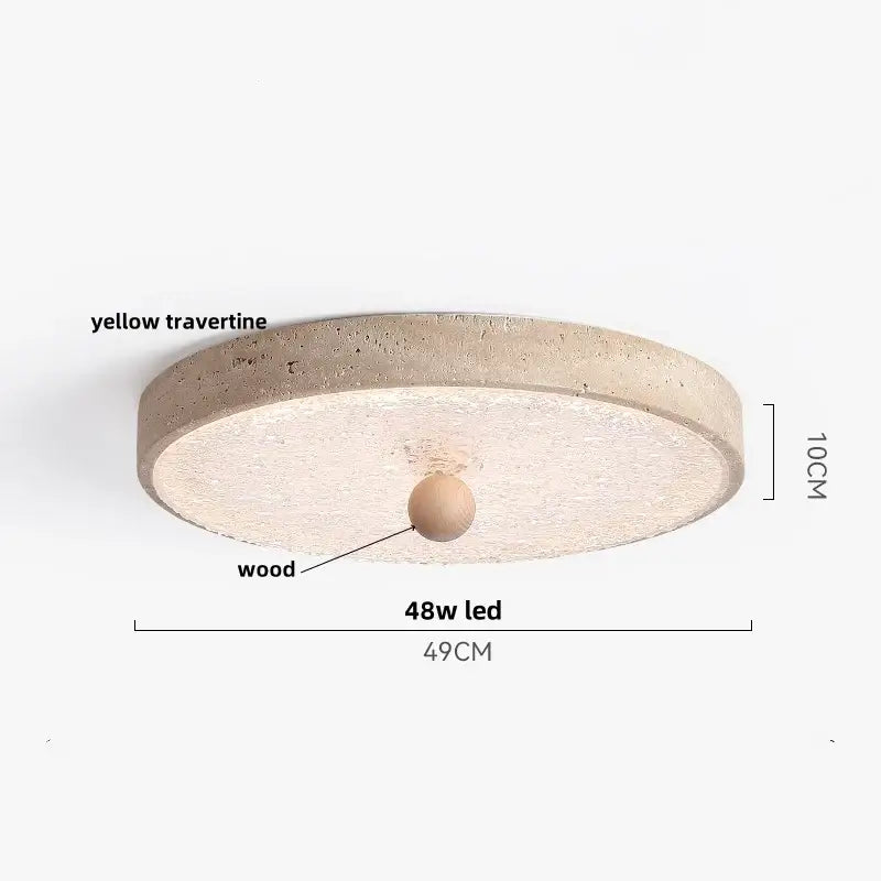 Beige speckled stone led ceiling light bedroom oval pe shade
