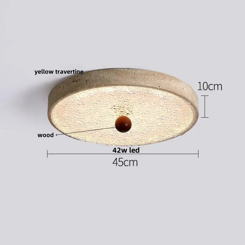 Beige speckled stone led ceiling light bedroom oval pe shade