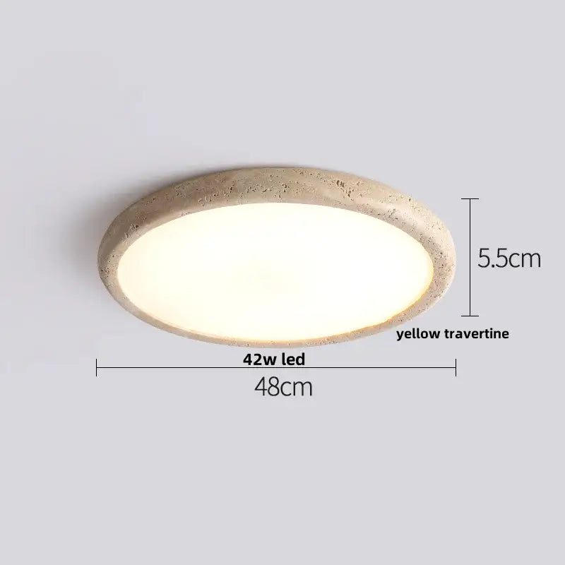 Beige speckled stone led ceiling light bedroom oval pe shade