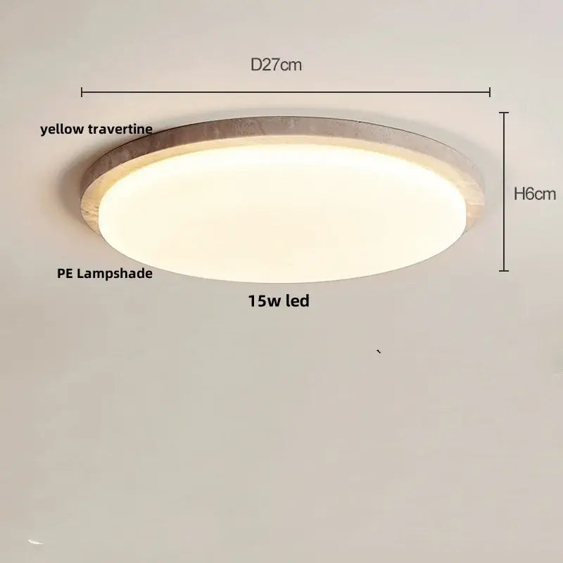 Beige speckled stone led ceiling light bedroom oval pe shade