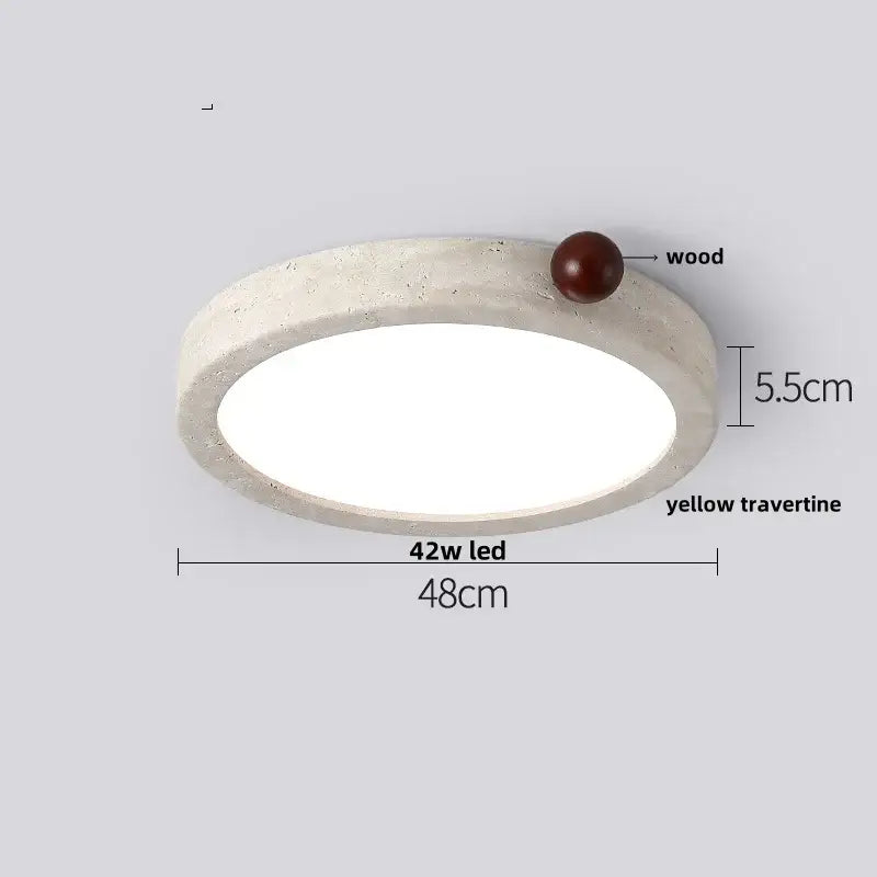 Beige speckled stone led ceiling light bedroom oval pe shade