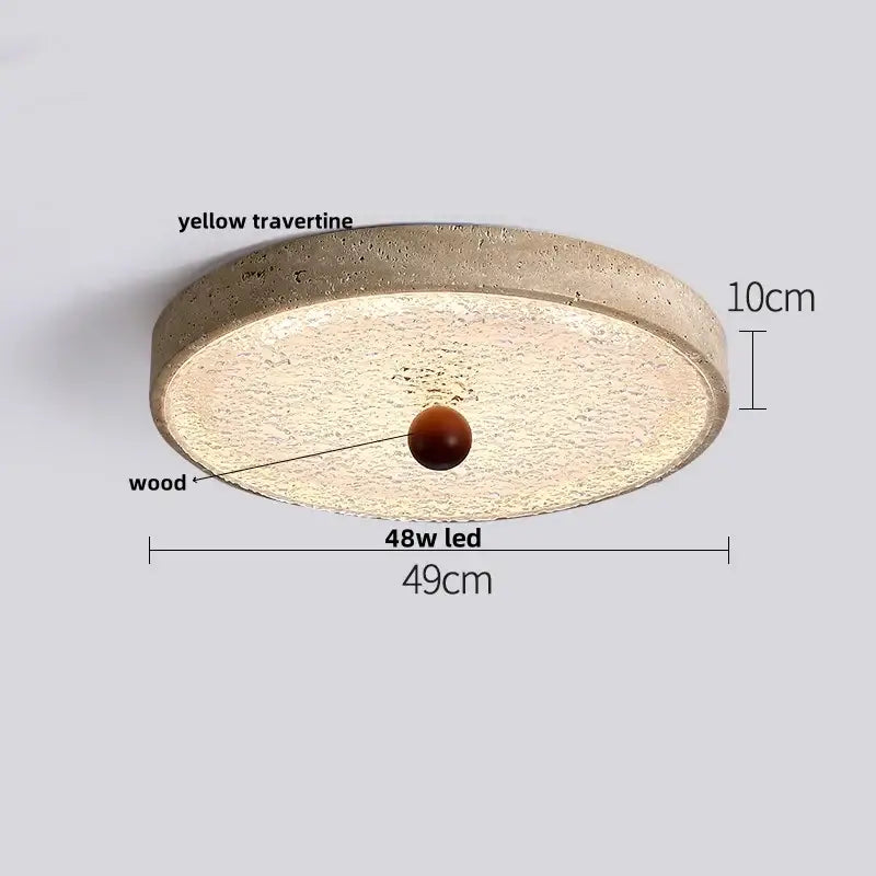 Beige speckled stone led ceiling light bedroom oval pe shade
