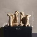 Beige textured abstract resin figurine sculpture living room decor