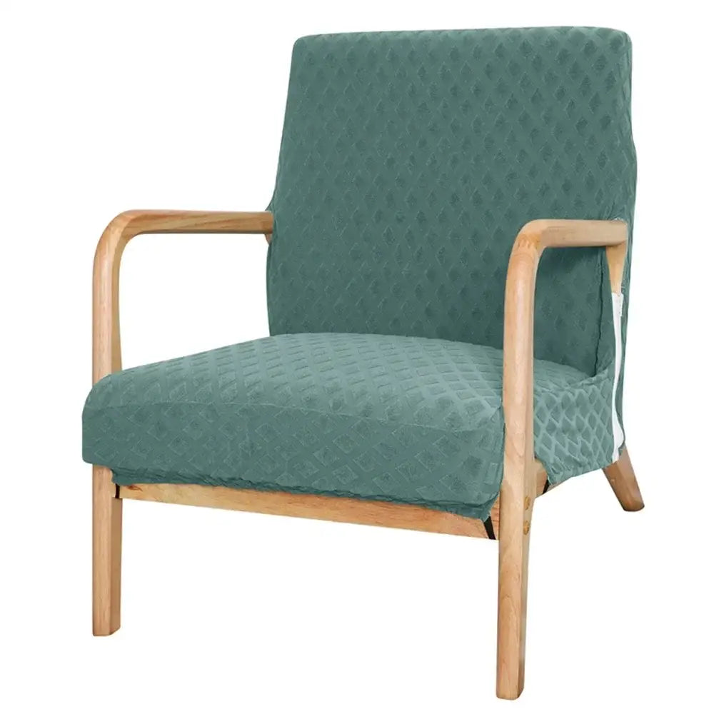 Beige textured jacquard elastic seat covers dining room chair decor