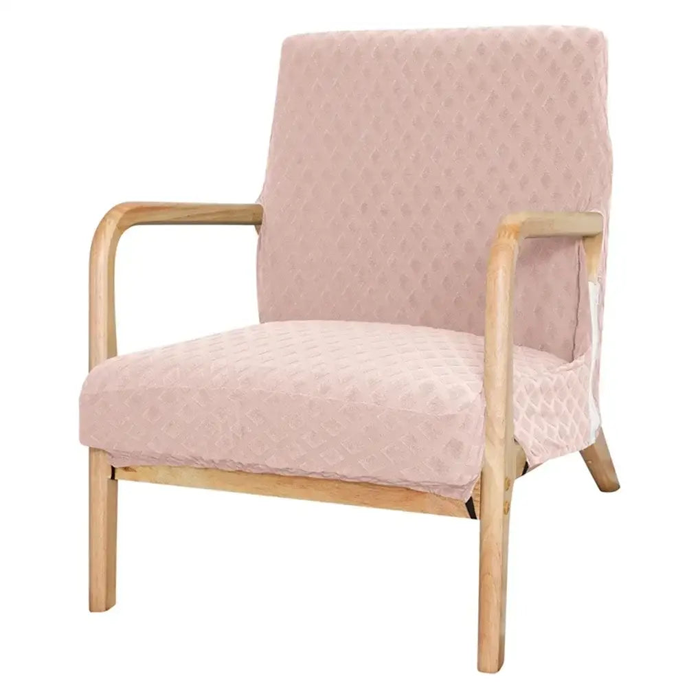 Beige textured jacquard elastic seat covers dining room chair decor