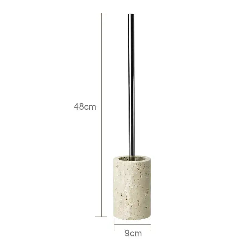 Beige travertine marble bathroom accessories set with tray