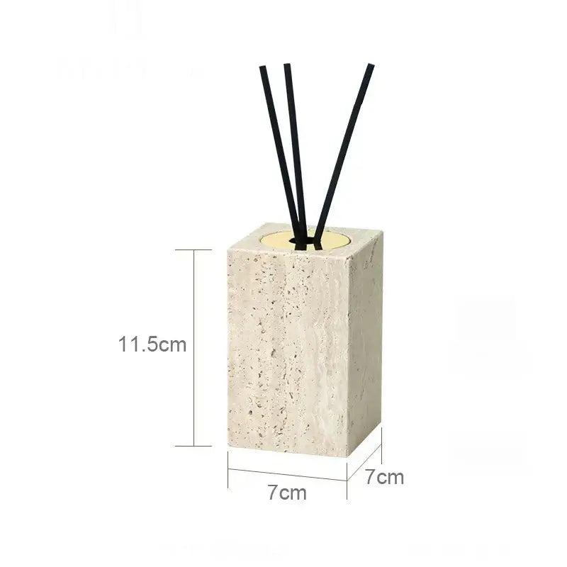 Beige travertine marble bathroom accessories set with tray