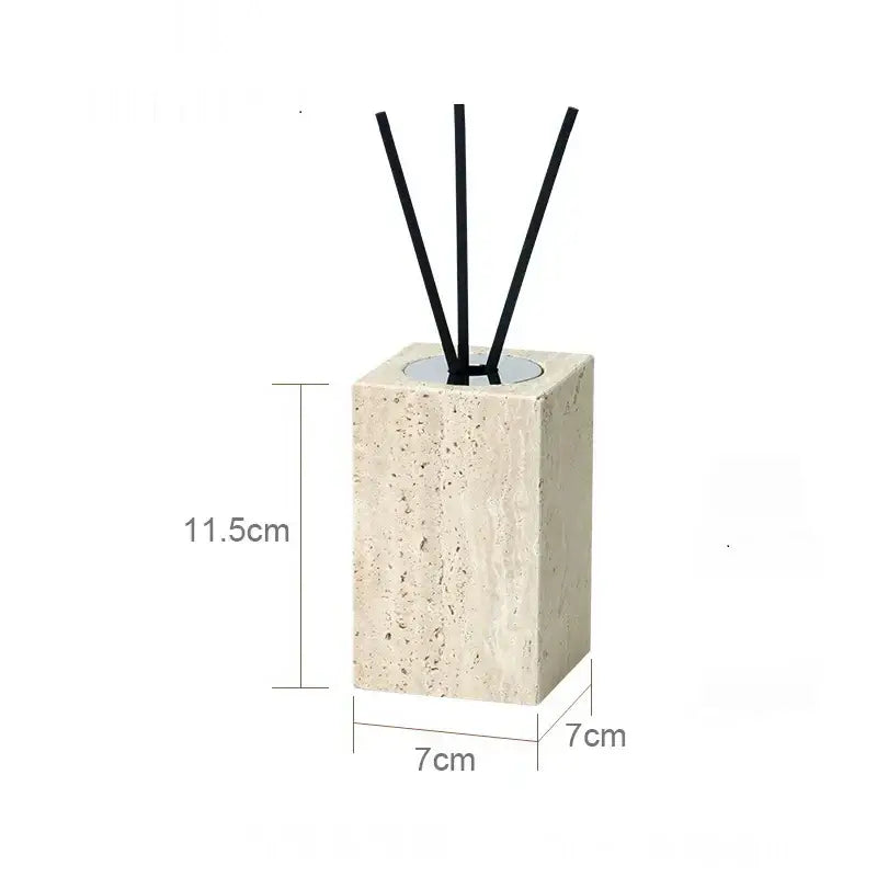 Beige travertine marble bathroom accessories set with tray