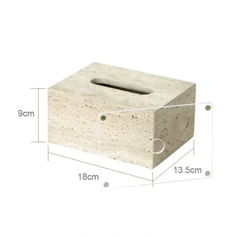 Beige travertine marble bathroom accessories set with tray