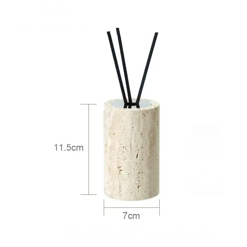 Beige travertine marble bathroom accessories set with tray