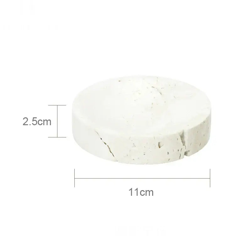 Beige travertine marble bathroom set with chrome pump dispensers