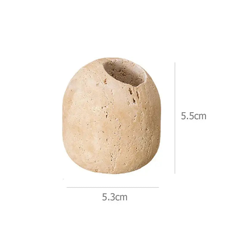 Beige travertine marble pyramid incense holder living room oud burner