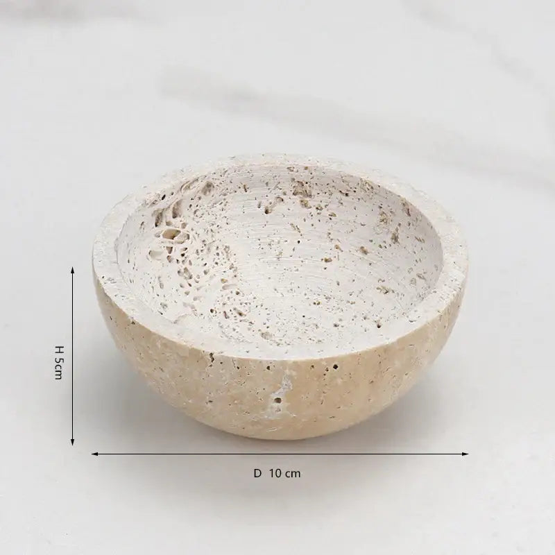 Beige travertine marble sphere incense burner living room decor