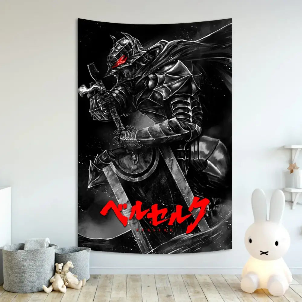 Berserk sacrifice tapestry blue wall hanging bedroom decor