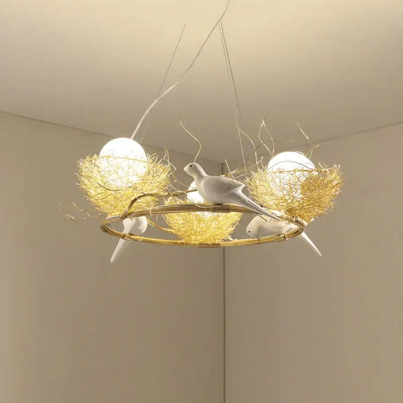 Bird nest led pendant light for dining room and cafe decor